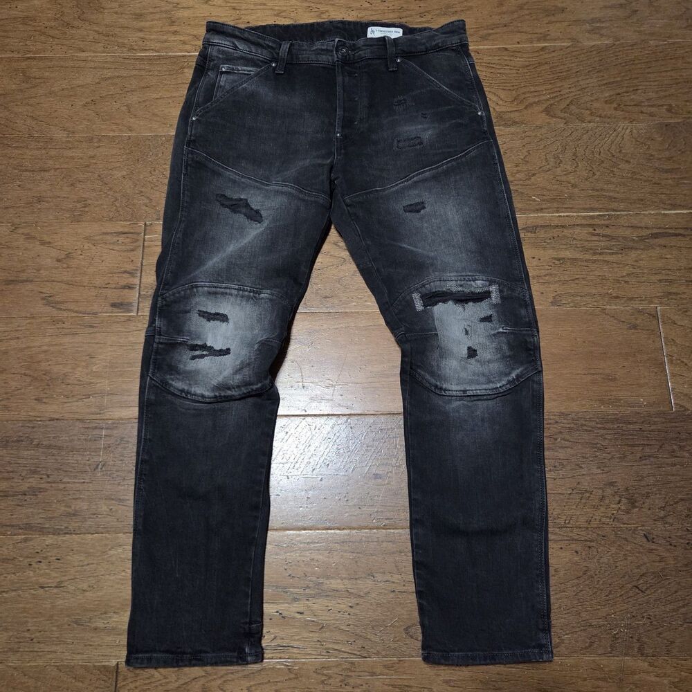G-STAR RAW Jeans 32x30 W32 L30 5620 3D Slim Washed Dark Black Denim Size